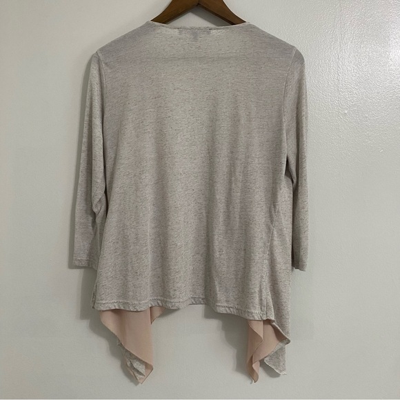 Brixon Ivy Pinson Drape Cardigan Fly Away Front Beige Pink Linen Blend Size L - Picture 4 of 10